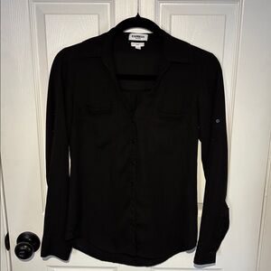 3/$20 Express Black Portofino Slim Button Down Shirt